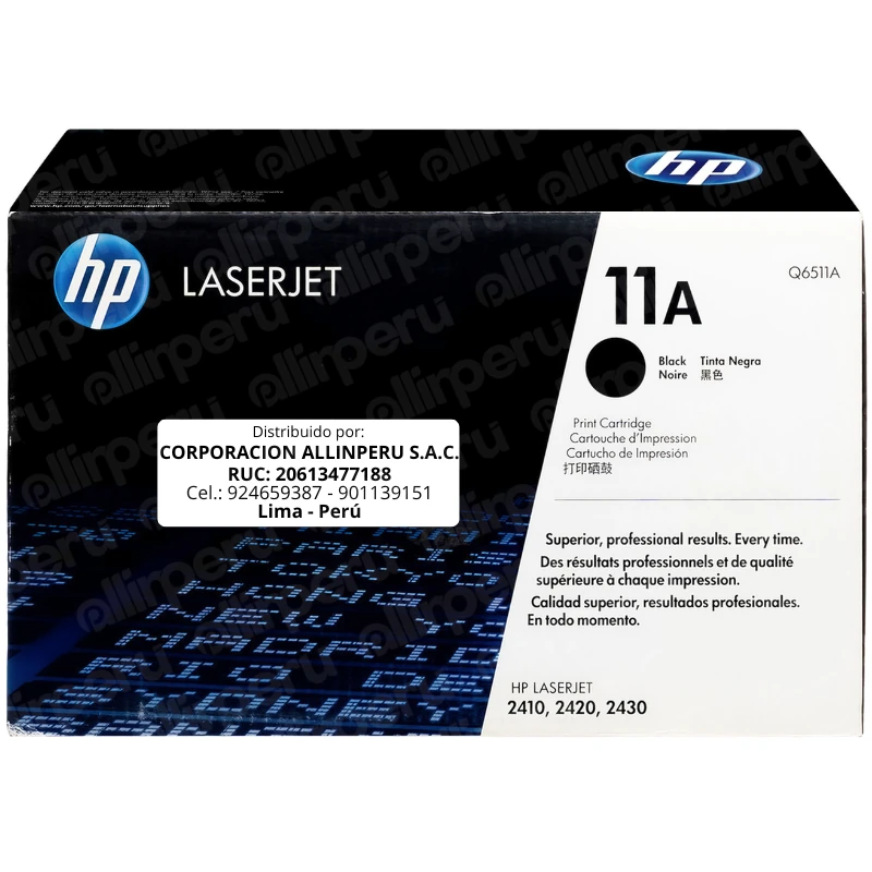 Toner HP 11A Negro Q6511A para LaserJet 2410 2420 2430