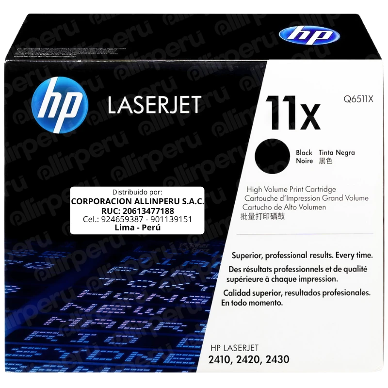 Toner HP 11X Negro Q6511X para Laserjet 2400 2410 2420 2430