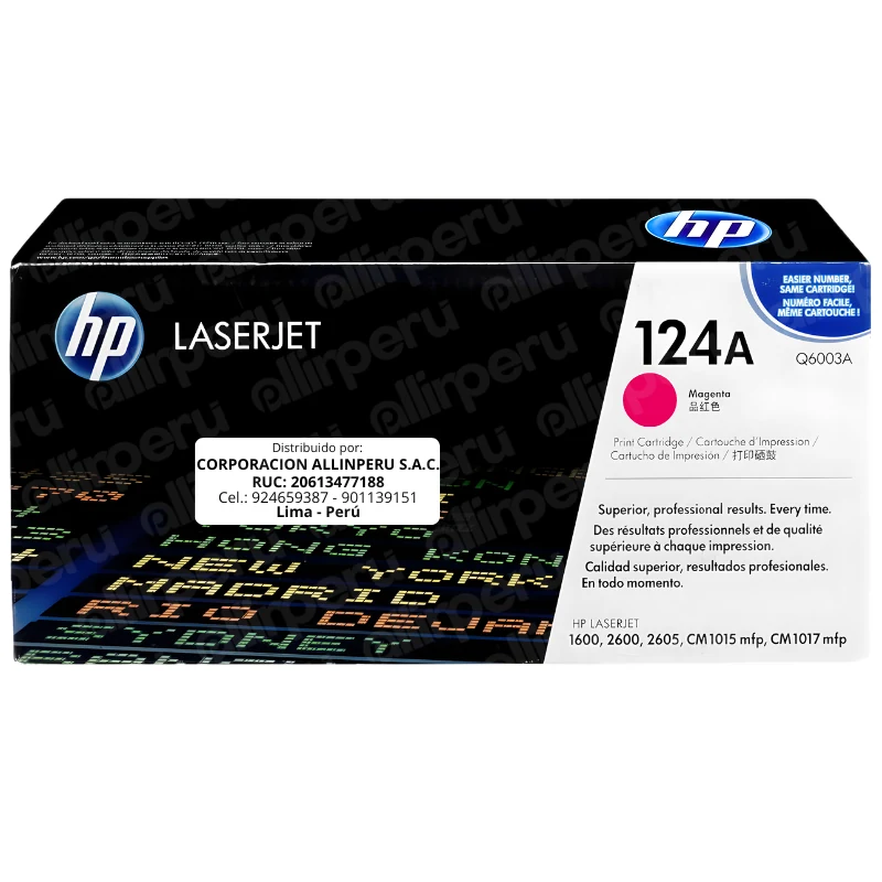 Toner HP 124A Magenta Q6003A LaserJet 1600 2600 2605 CM1015 CM1017