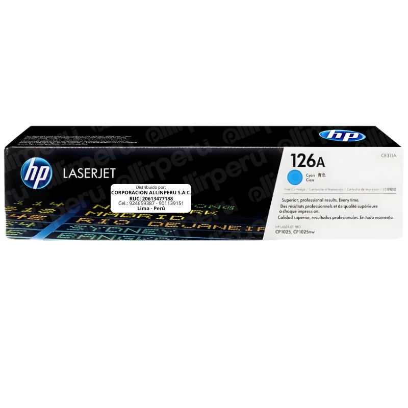 Toner HP 126A Cian CE311A para LaserJet M175 M275 CP1025 Toner HP 126A Cian CE311A para LaserJet M175 M275 CP1025