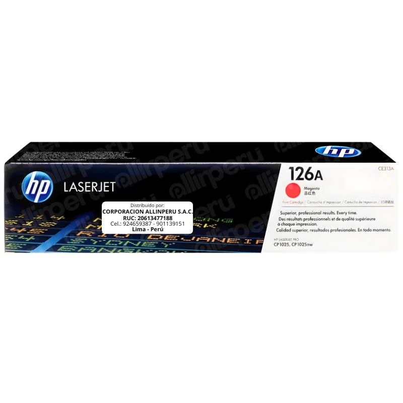 Toner HP 126A Magenta CE313A para LaserJet M175 M275 CP1025 Toner HP 126A Magenta CE313A para LaserJet M175 M275 CP1025