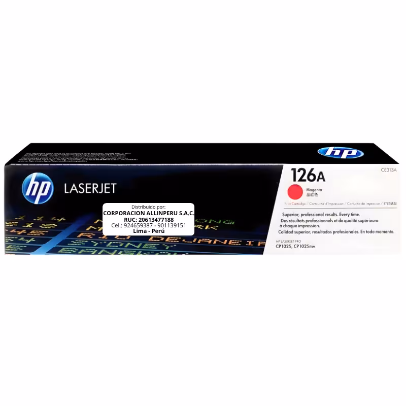 Foto de tóner HP 126A magenta CE313A original vista frontal