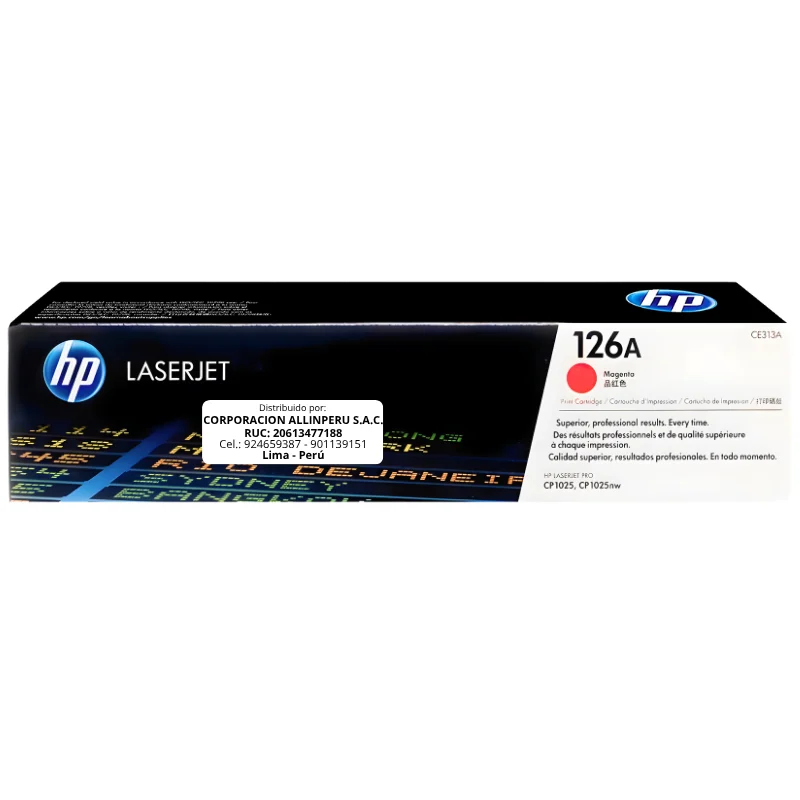 Foto de tóner HP 126A magenta CE313A original vista frontal