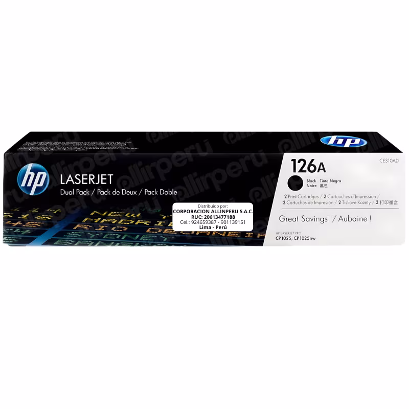 Toner HP 126AD Negro CE310AD LaserJet M175 M275 CP1025