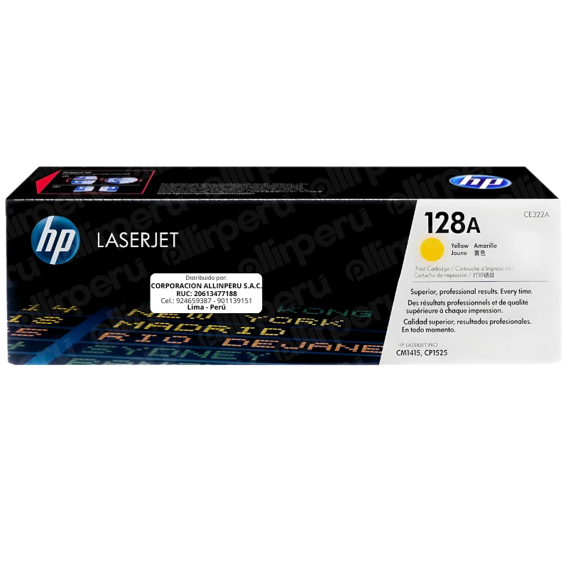 Toner HP 128A Amarillo CE322A para LaserJet Pro CM1415 CP1525