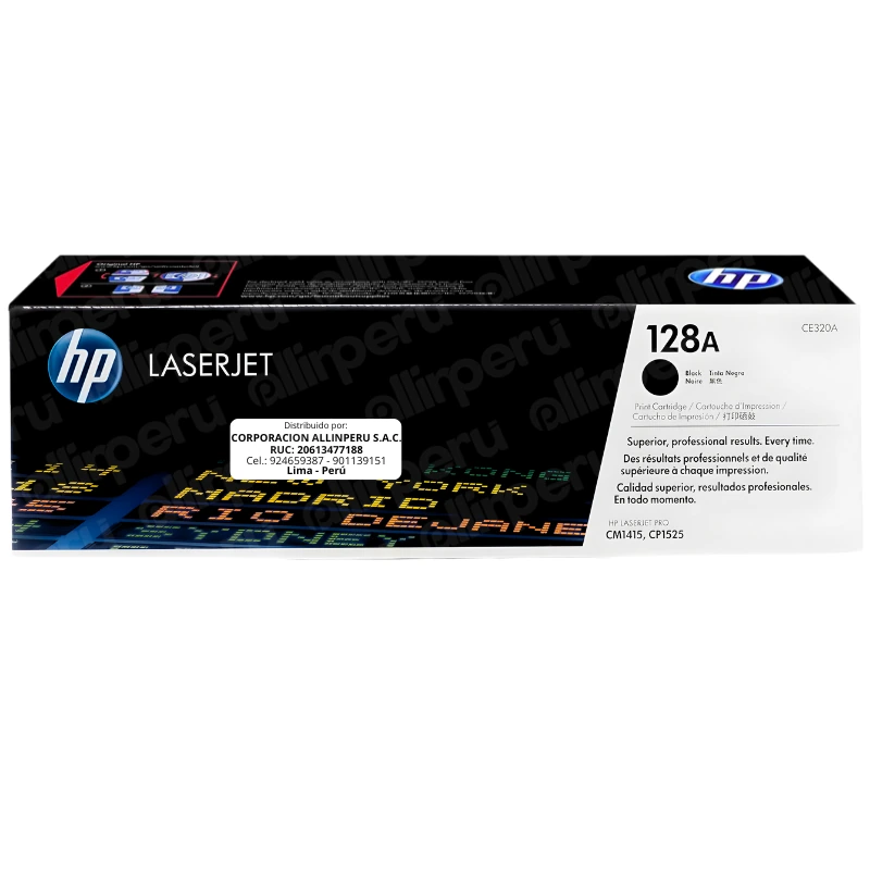 Toner HP 128A Negro CE320A para LaserJet Pro CM1415 CP1525