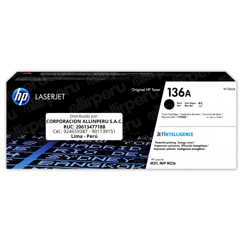 Toner HP 136A W1360A para LaserJet M135 M148
