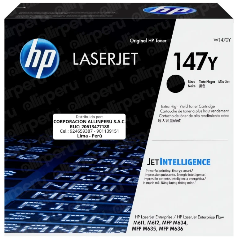 Toner HP 147Y Negro W1470Y LaserJet M611 M612 M634 M635 M636