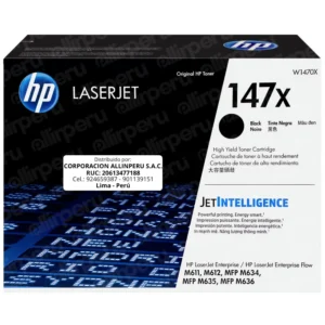 Toner HP 147x Negro W1470X para LaserJet M610 M611 M612 M634 M635 M636