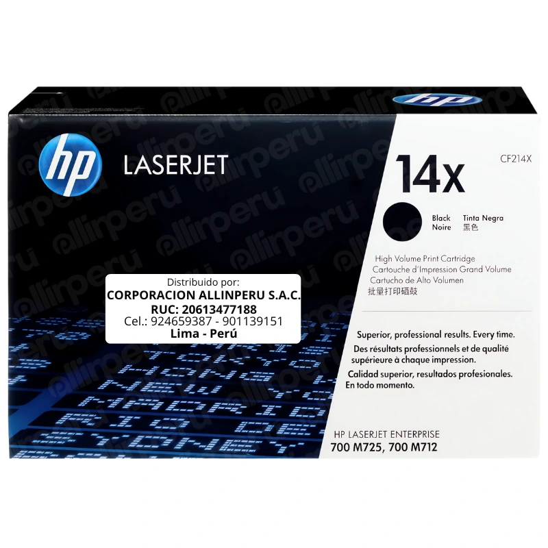 Toner HP 14X Negro CF214X para LaserJet 700 M712 M725