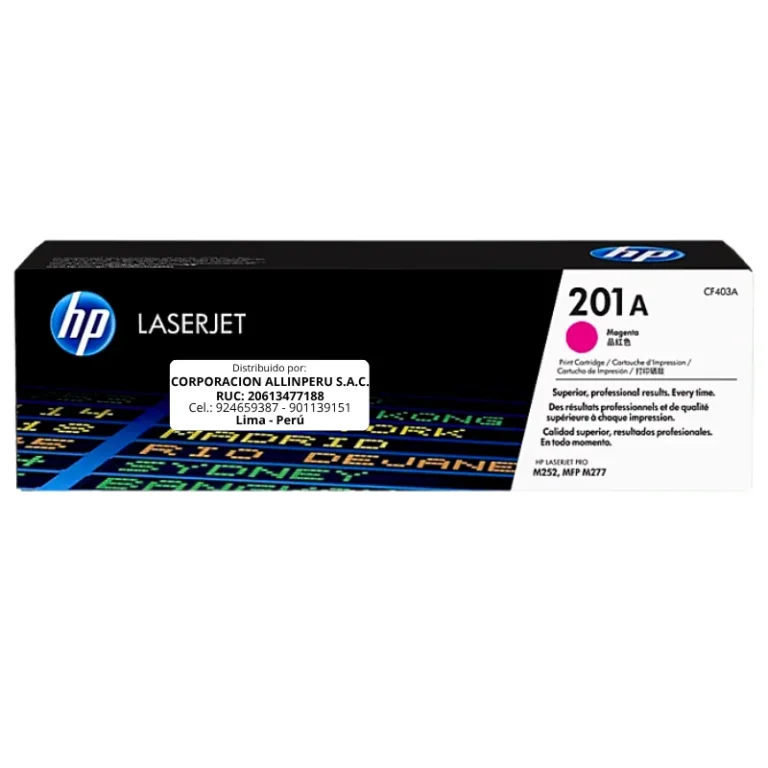 Foto de tóner HP 201A magenta CF403A original vista frontal