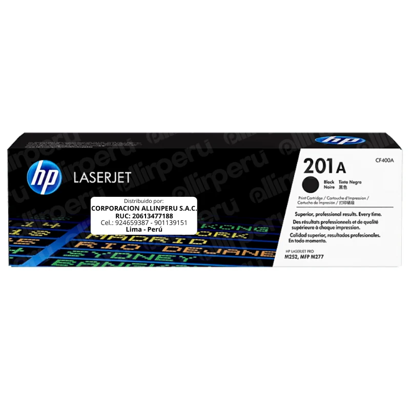 Toner HP 201A Negro CF400A para LaserJet M252, M274, M277