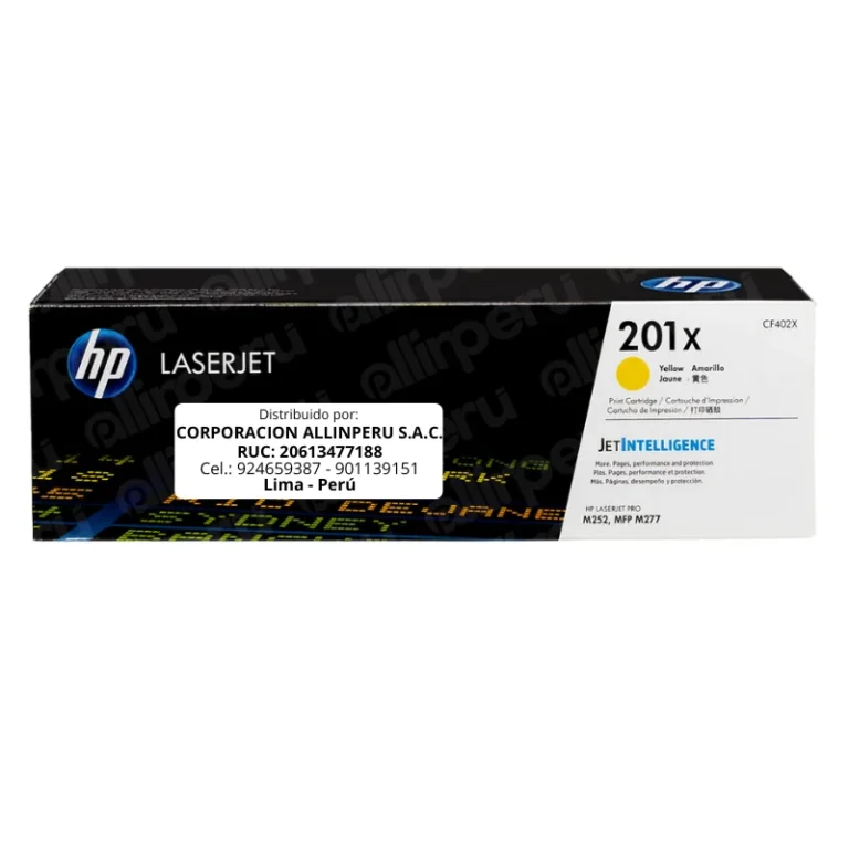 Toner HP 201X Amarillo CF402X para LaserJet M277 M252 M274