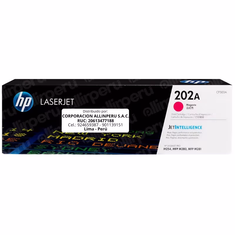 Toner HP 202A Magenta CF503A para LaserJet Pro M254 M280 y M281