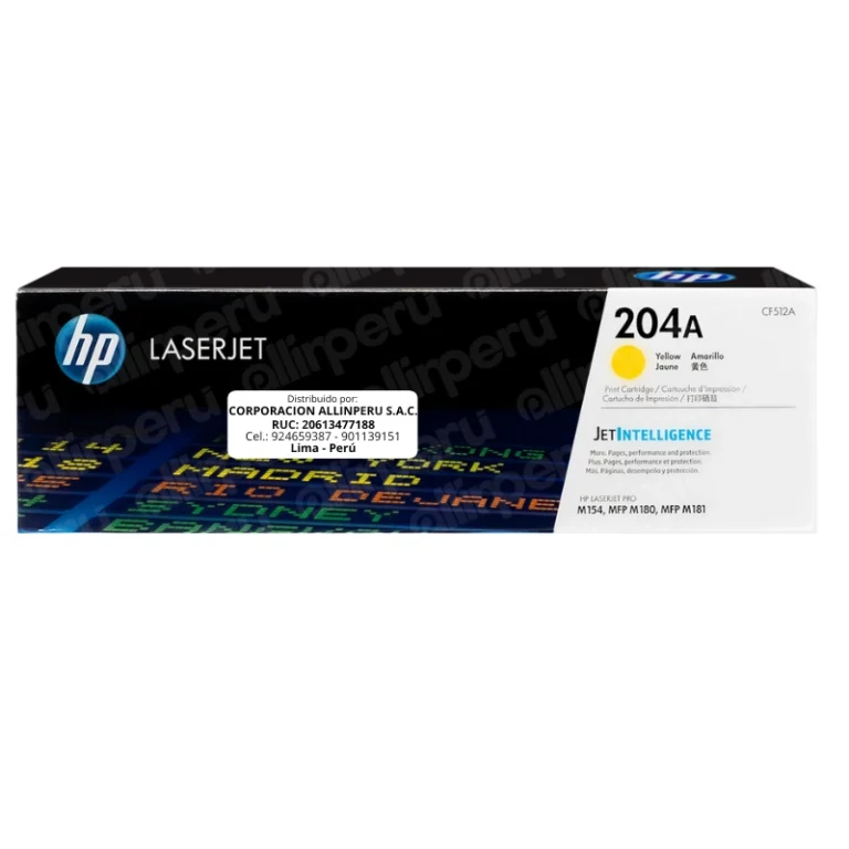 Toner HP 204A Amarillo CF512A LaserJet Pro M180 M154