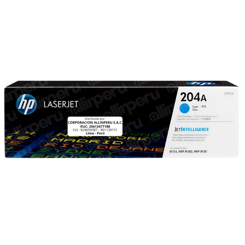Toner HP 204A Cian CF511A para LaserJet Pro M180 M154 Toner HP 204A Cian CF511A para LaserJet Pro M180 M154