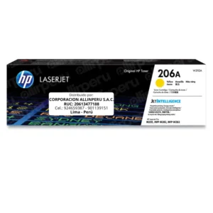 Tóner HP 206A Amarillo W2112A para LaserJet M255 M282 M290