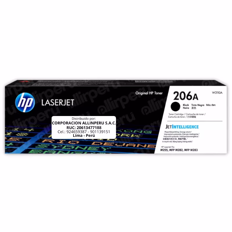 Tóner HP 206A Negro W2110A original para LaserJet Pro M255