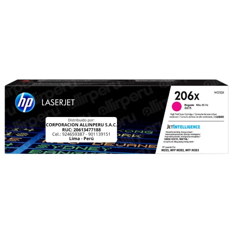 Toner HP 206X Magenta W2113X para LaserJet Pro M255 M282 M290