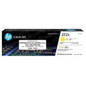 Toner HP 222A Amarillo W2222A para LaserJet 3203, 3288, 3303, 3388