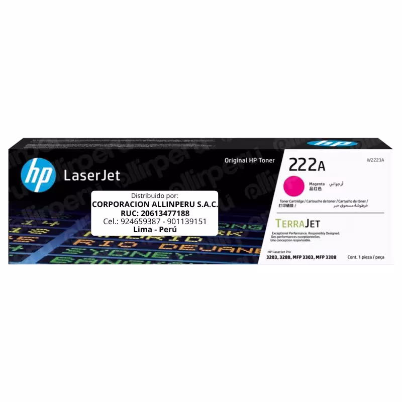 Toner HP 222A Magenta W2223A caja sellada original