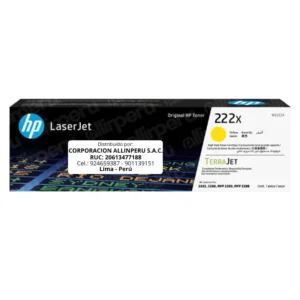 Toner HP 222X Amarillo W2222X Para LaserJet 3203, 3288, 3303, 3388