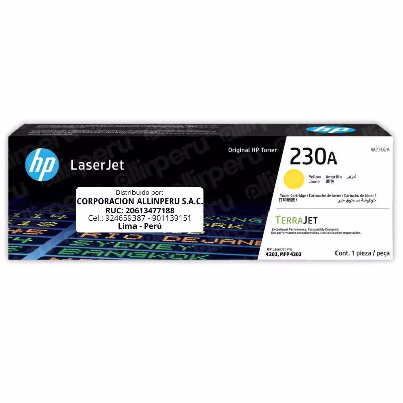 Tóner HP 230A Amarillo W2302A caja sellada original