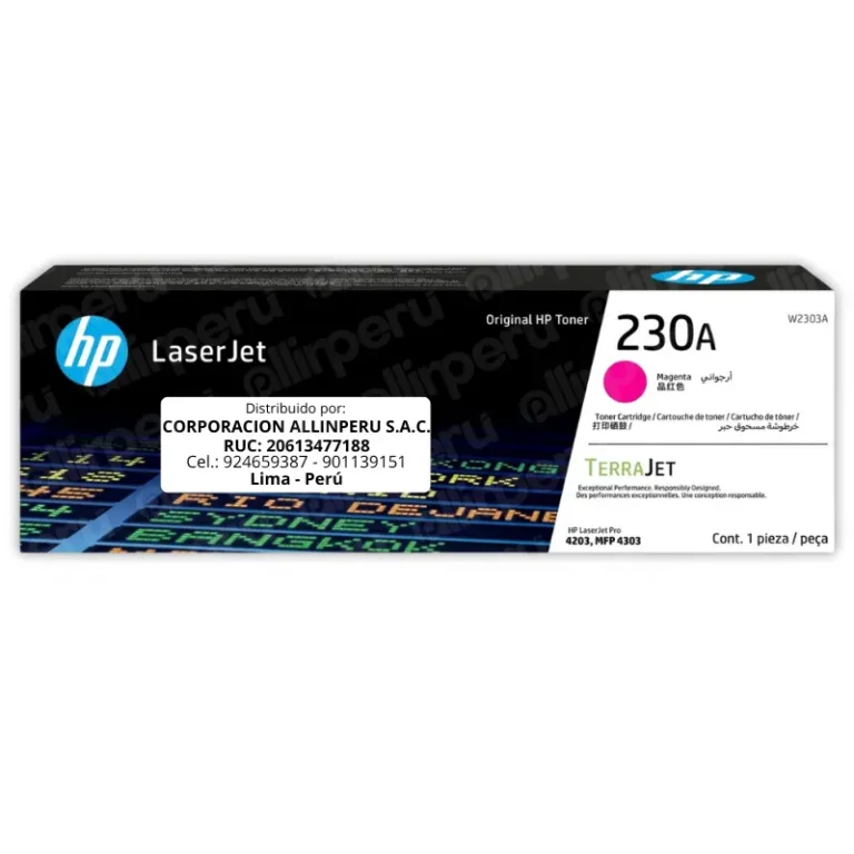 Tóner HP 230A Magenta W2303A LaserJet 4203 4303