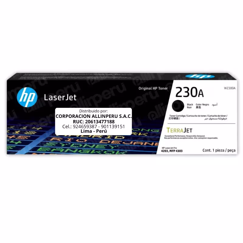Toner HP 203A Negro W2300A cartucho original sellado