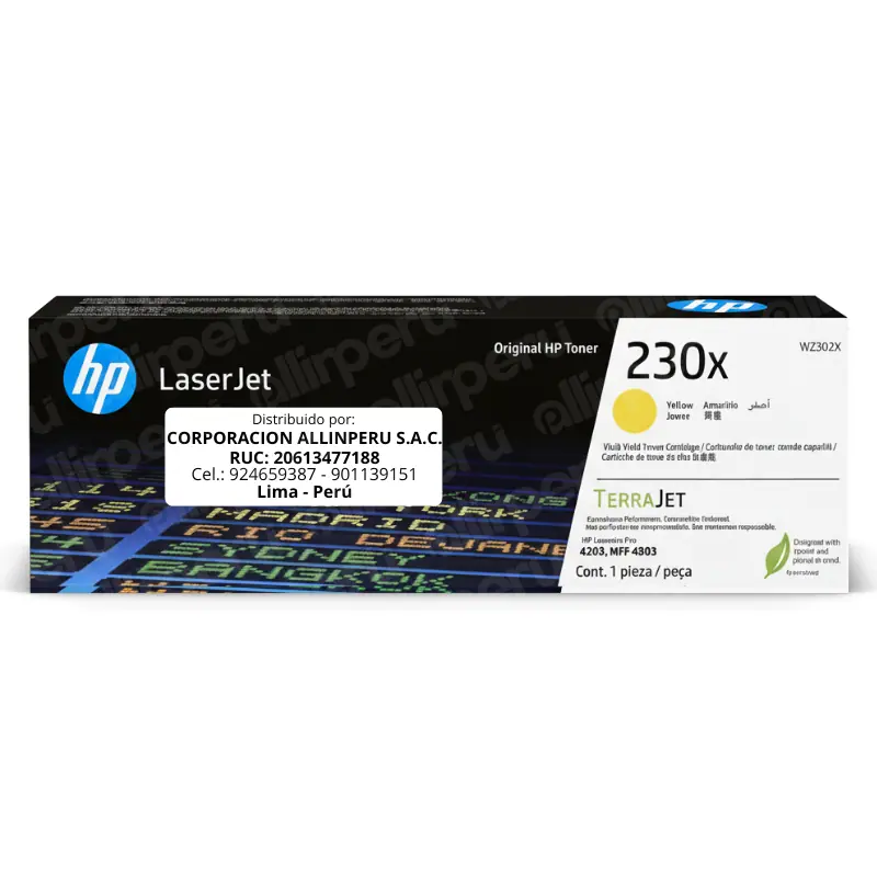 Tóner HP 230X Yellow W2302X LaserJet 4203 4303