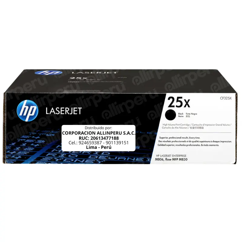 Toner HP 25X Negro CF325X para LaserJet MFP M830 M806