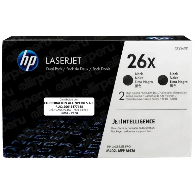 Toner HP 26XD Negro CF226XD para LaserJet M402 M426