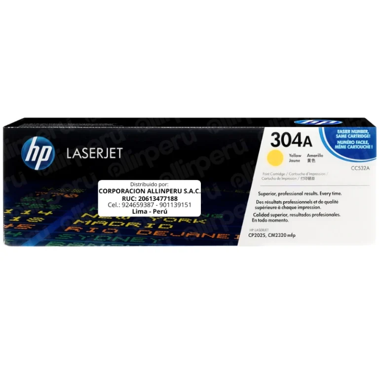 Toner HP 304A Amarillo CC532A para LaserJet CM2320 y CP2025