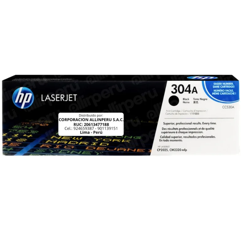 Toner HP 304A Negro CC530A para LaserJet CM2320 y CP2025