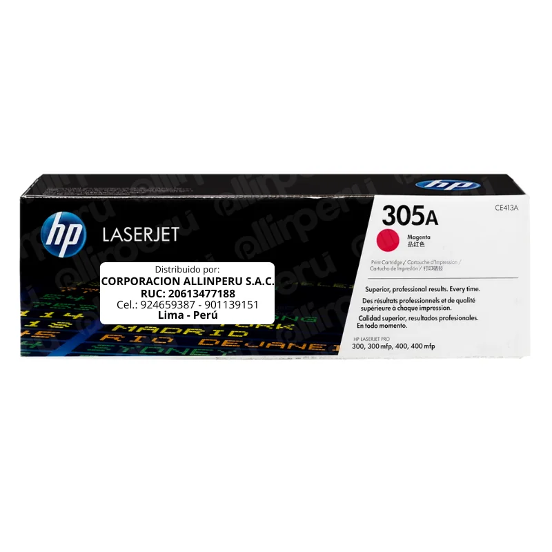 Toner HP 305A Magenta CE413A para LaserJet Pro M451/M475/M351/M375
