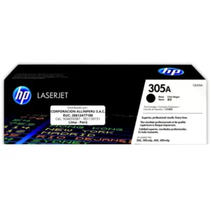 Toner HP 305A negro CE410A original vista frontal del cartucho