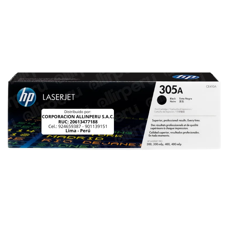 Toner HP 305A Negro CE410A para LaserJet Pro M451 M475 M351 M375