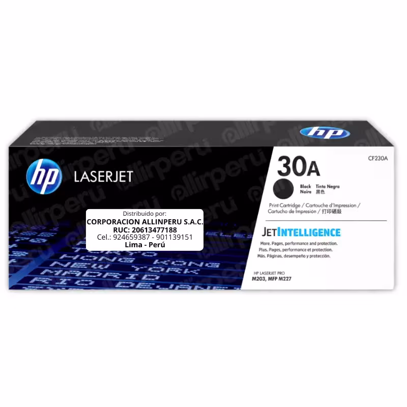 Tóner HP 30A negro CF230A caja frontal original