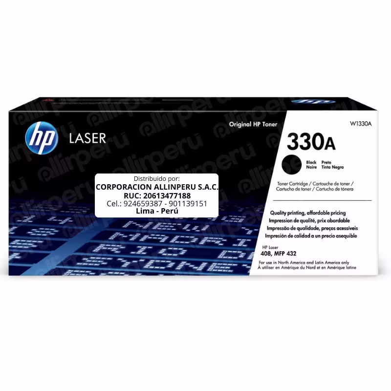 Tóner HP 330A W1330A Negro LaserJet 408/432