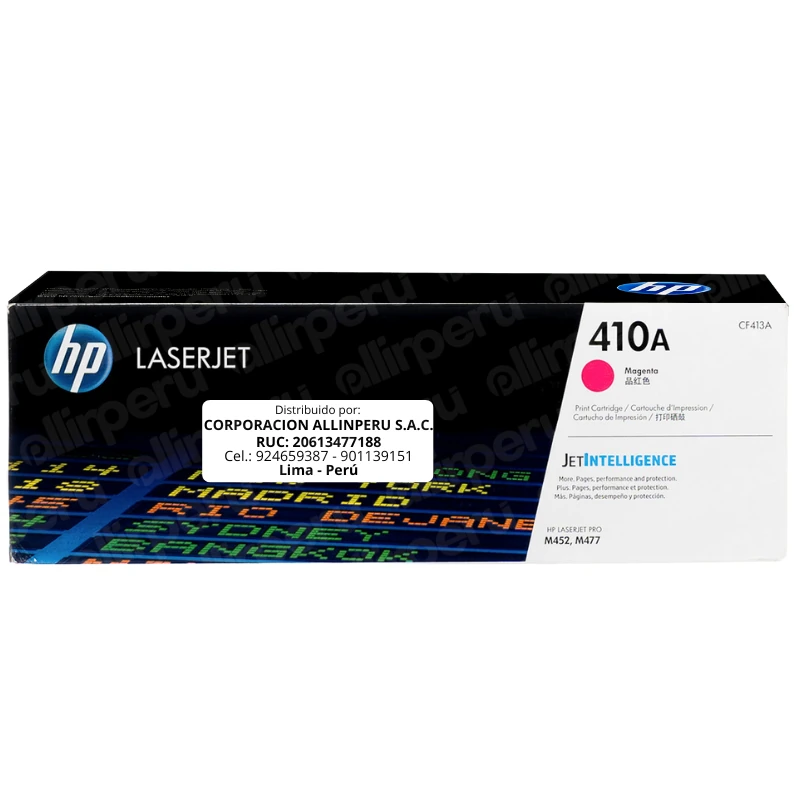 Toner HP 410A Magenta CF413A para LaserJet M452 M477 M377 Toner HP 410A Magenta CF413A para LaserJet M452 M477 M377