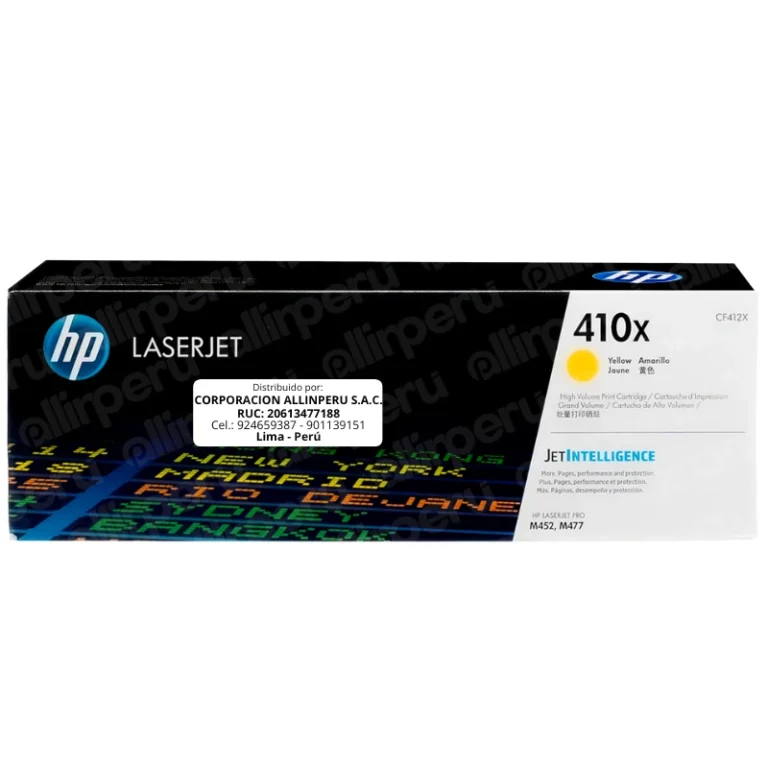 Toner HP 410X Amarillo CF412X para LaserJet M452 M477 M377