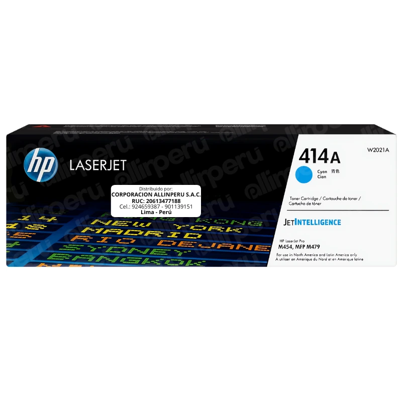 Toner HP 414A Cian W2021A para LaserJet M479 M454
