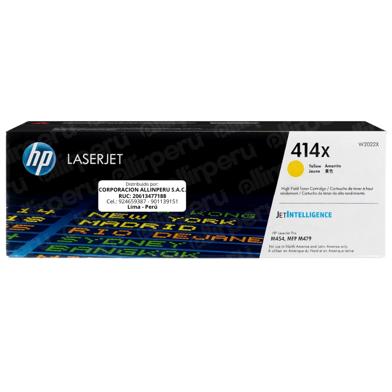 Toner HP 414X Amarillo W2022X para LaserJet M479 M454