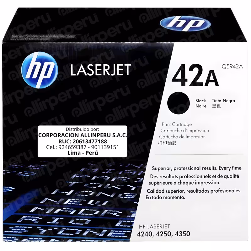 Toner HP 42A Negro Q5942A para LaserJet 4350 4250