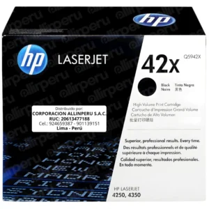 Toner HP 42X Negro Q5942X para LaserJet 4250 4350