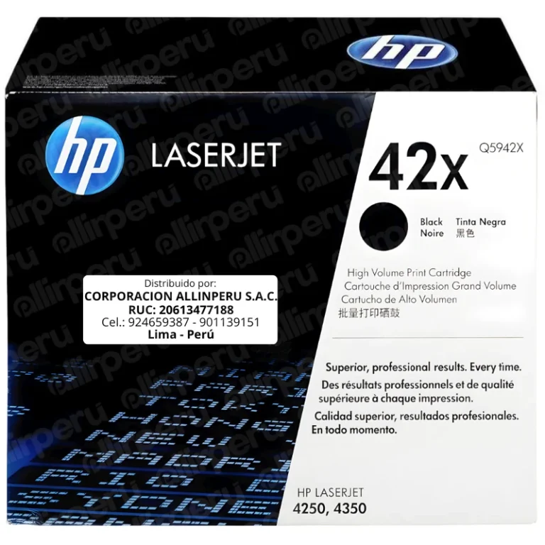 Toner HP 42X Negro Q5942X para LaserJet 4250 4350