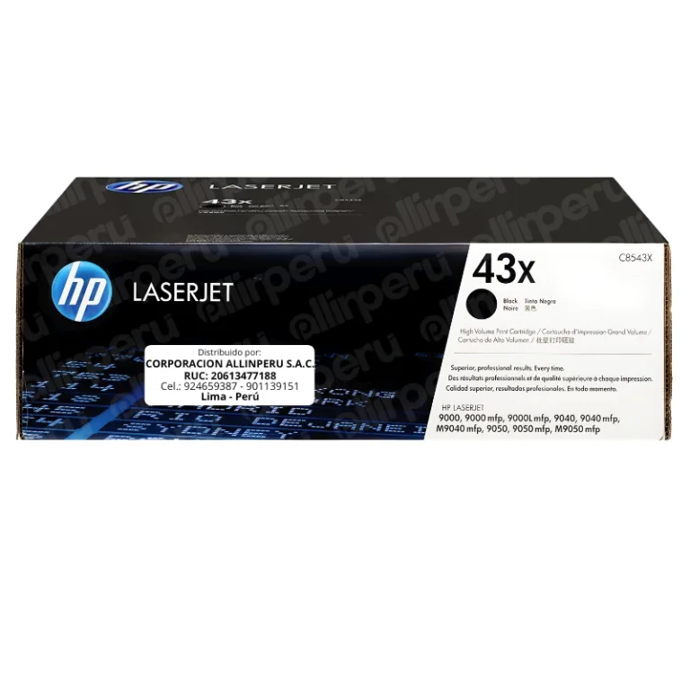 Toner HP 43X Negro C8543X para LaserJet 9000 9040 9050 M9040 M9050N