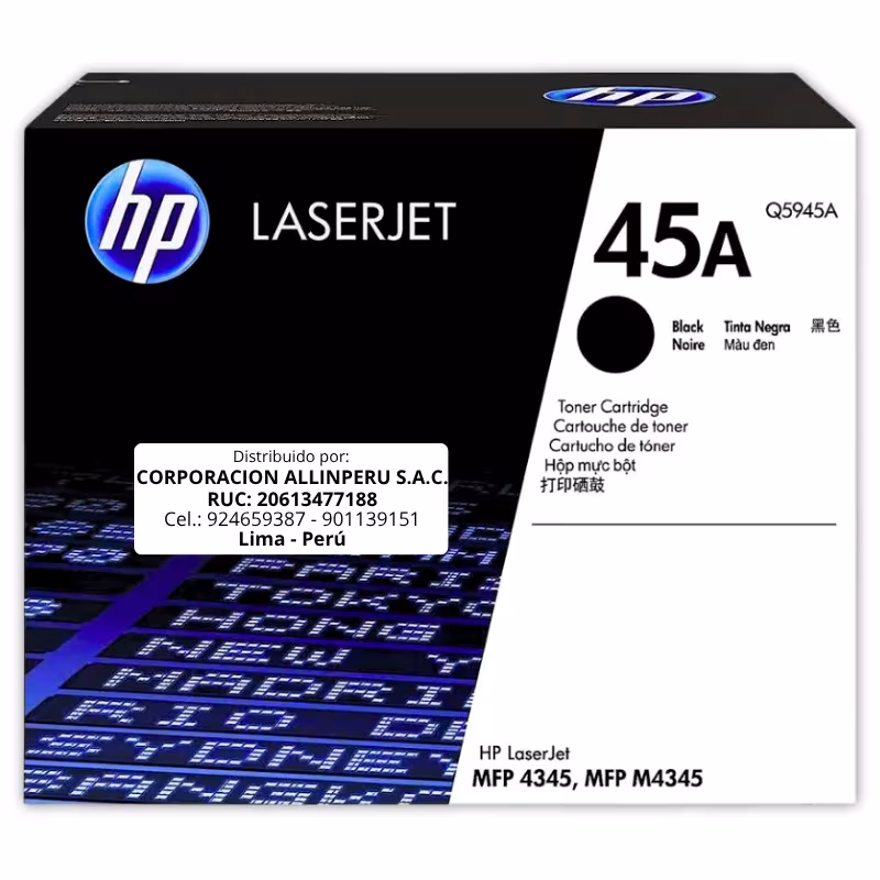 Tóner HP 45A negro Q5945A original para LaserJet 4345