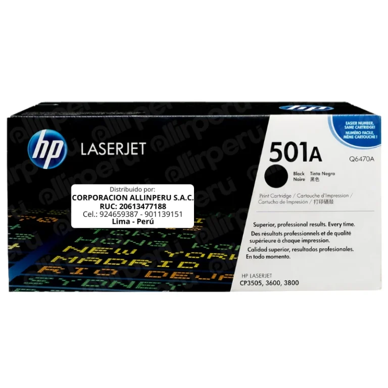 Toner HP 501A Negro Q6470A LaserJet 3800 CP3505 3600 Original
