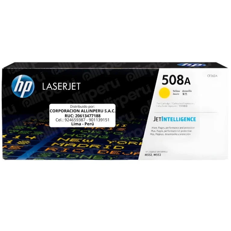 Toner HP 508A Amarillo CF362A para LaserJet M552 M553 M577